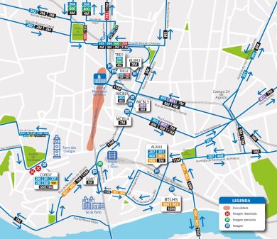 VÁRIAS LINHAS - ALTERAÇÃO DE PERCURSO - COMEMORAÇÕES 25 DE ABRIL - AV. ALIADOS - PORTO